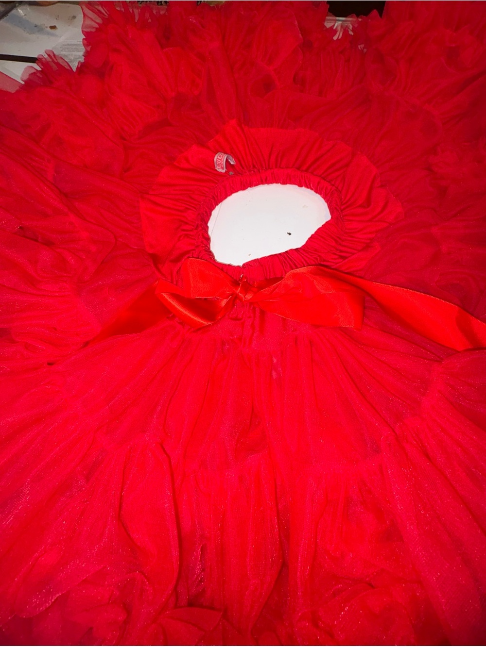 Tutu Couture red tiered tulle tutu petticoat skirt  voluminous ruffled layers - Picture 6 of 12